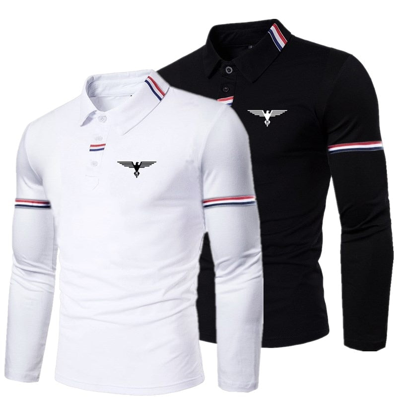 Long-sleeved casual polo shirt