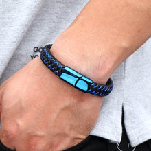 Load image into Gallery viewer, Luxury Blue Color Leather Bracelet

