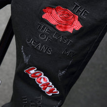 Load image into Gallery viewer, FlexFit Denim™ - Embroidery Black Jeans
