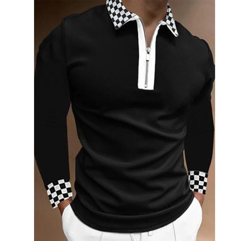 Striped Long Sleeve  Polo Shirt