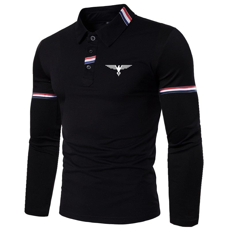 Long-sleeved casual polo shirt