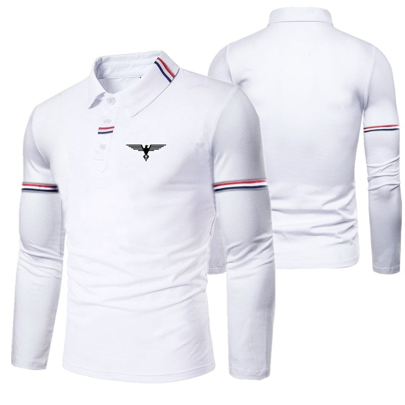 Long-sleeved casual polo shirt