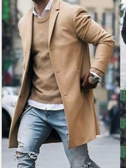 Slim Fit Long Sleeve Coat