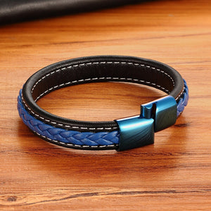 Luxury Blue Color Leather Bracelet