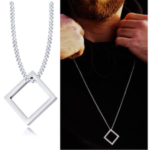 Popular Men Necklace,Interlocking Square Triangle Male