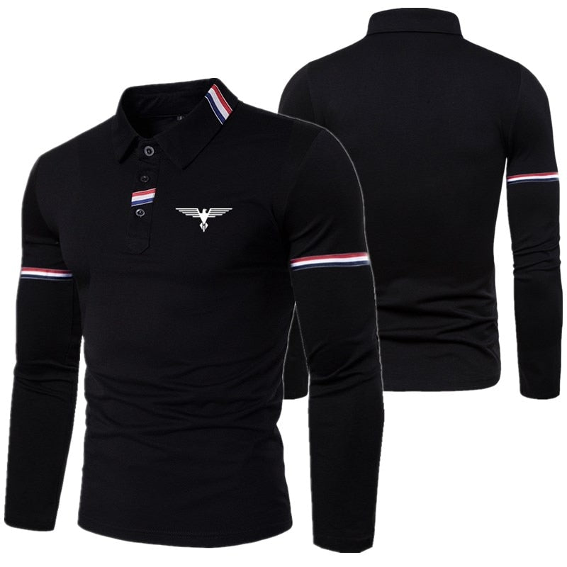 Long-sleeved casual polo shirt