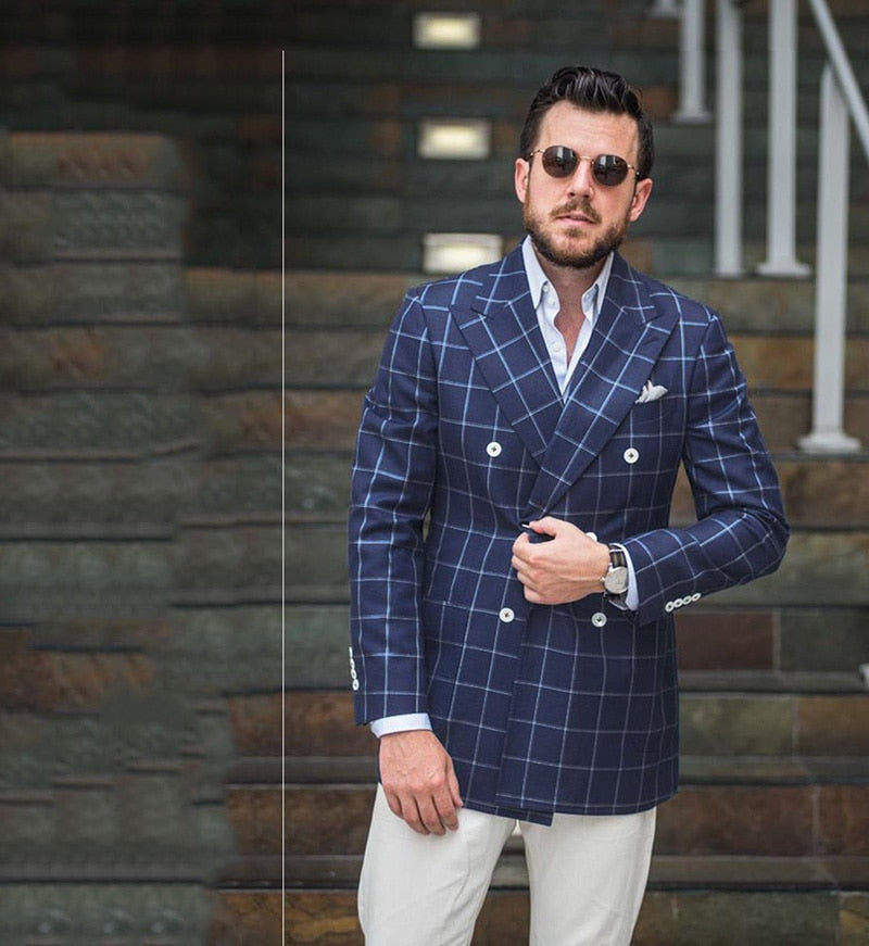 Checkered Blazer Suits Set