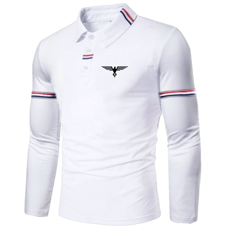 Long-sleeved casual polo shirt