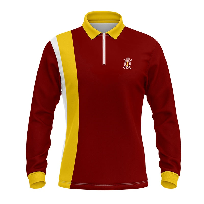 Long Sleeve Zipper Polo Shirt