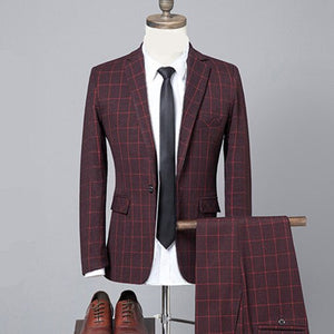3 Pcs Set Blazers Pants Vest