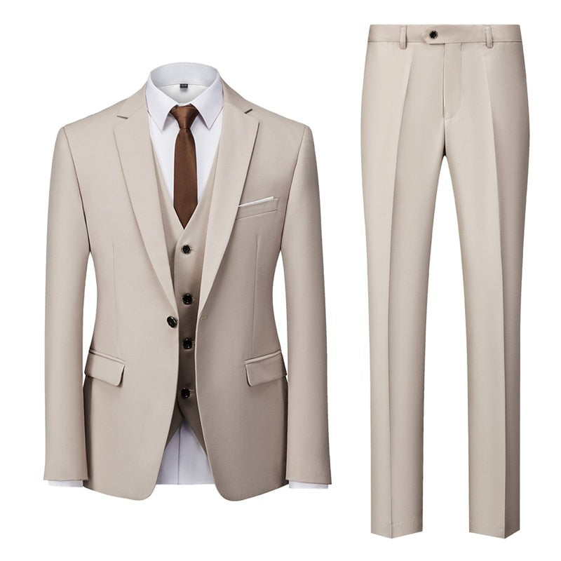 Solid Color Formal Suit Set