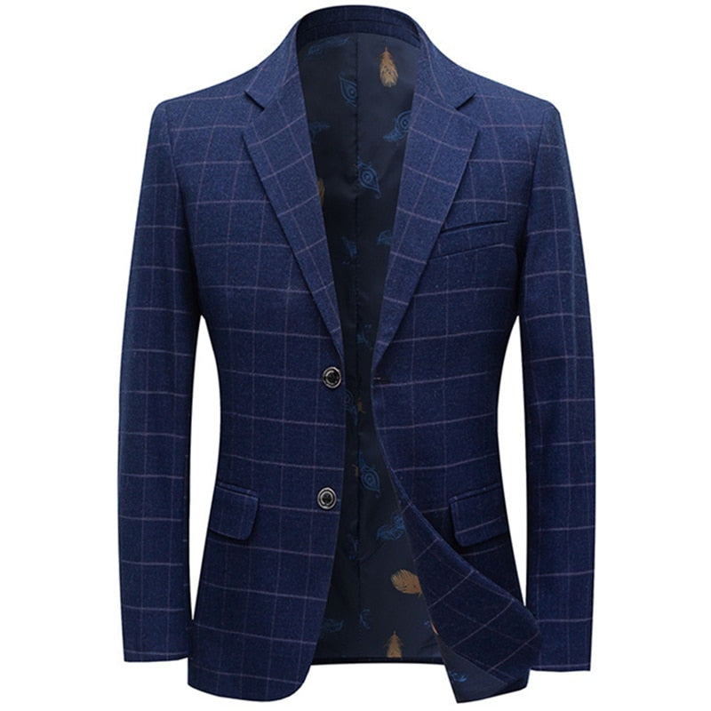 Plaid Slim Suit Jacket