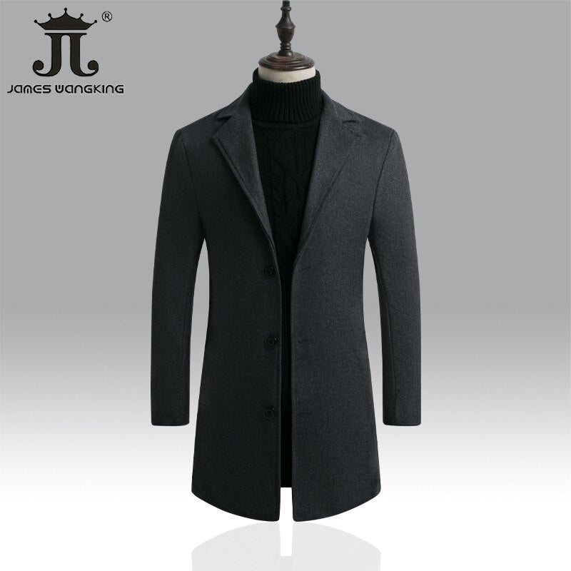 Pure Color Woolen Coat