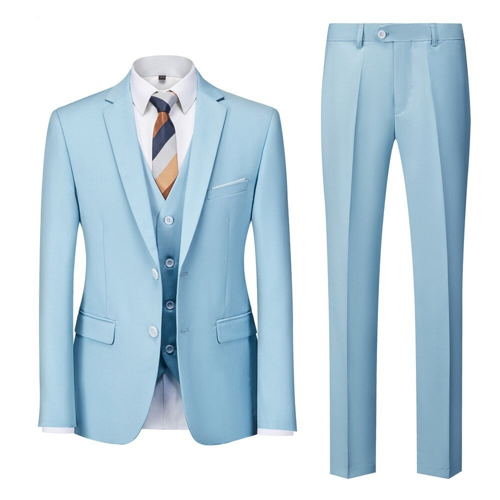 Solid Color Formal Suit Set