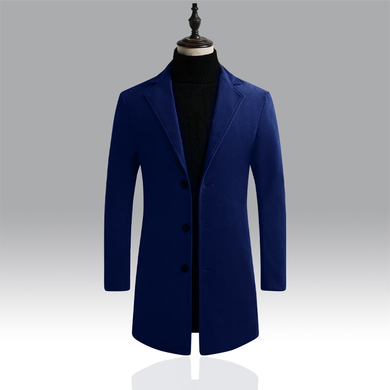 Pure Color Woolen Coat