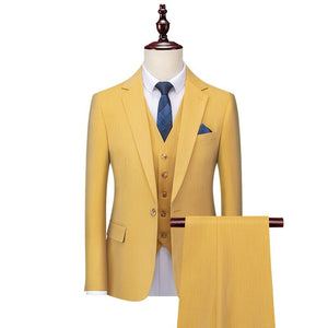 Solid Color Suit 3 Piece
