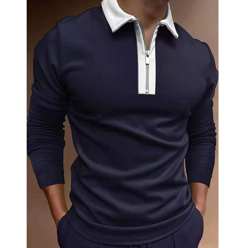 Striped Long Sleeve  Polo Shirt