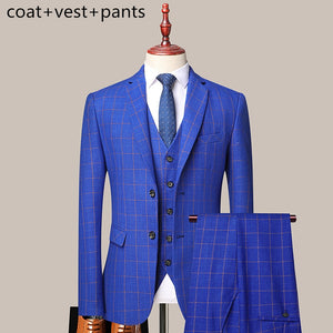 3 Pcs Set Blazers Pants Vest