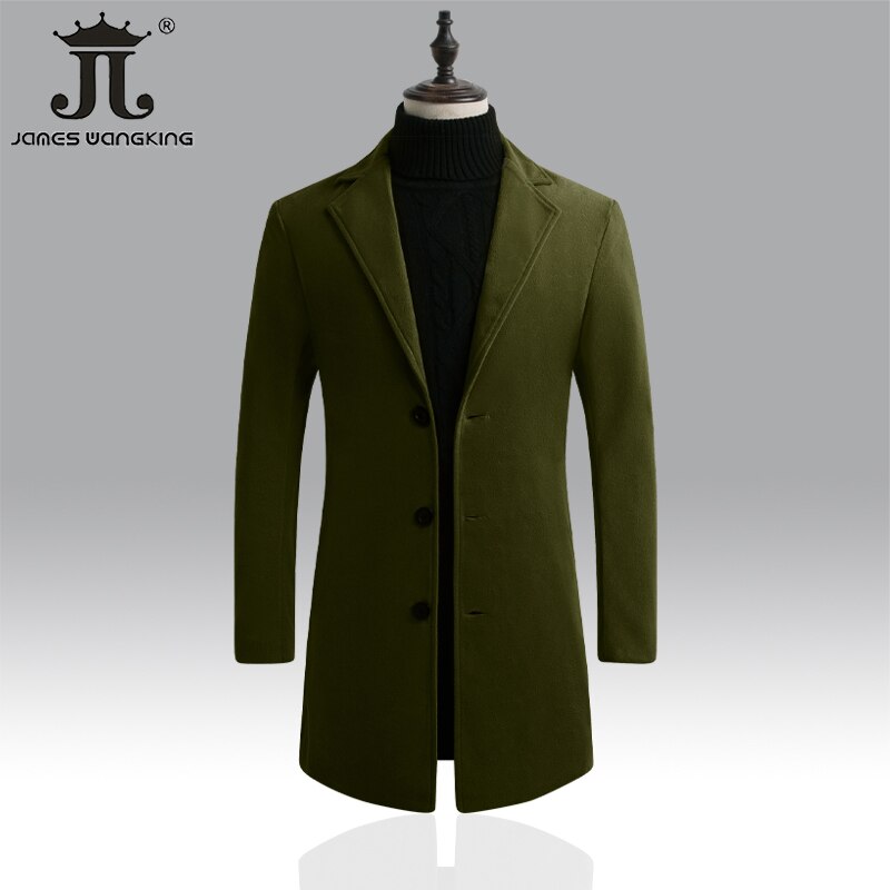 Pure Color Woolen Coat