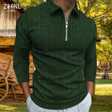 Load image into Gallery viewer, Autumn Men Casual Polo Shirt Long Sleeve Zipper  Top
