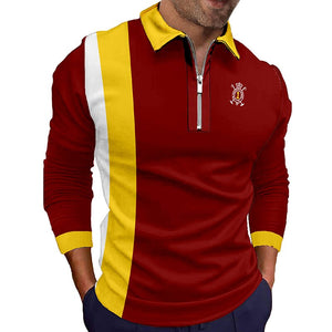Long Sleeve Zipper Polo Shirt