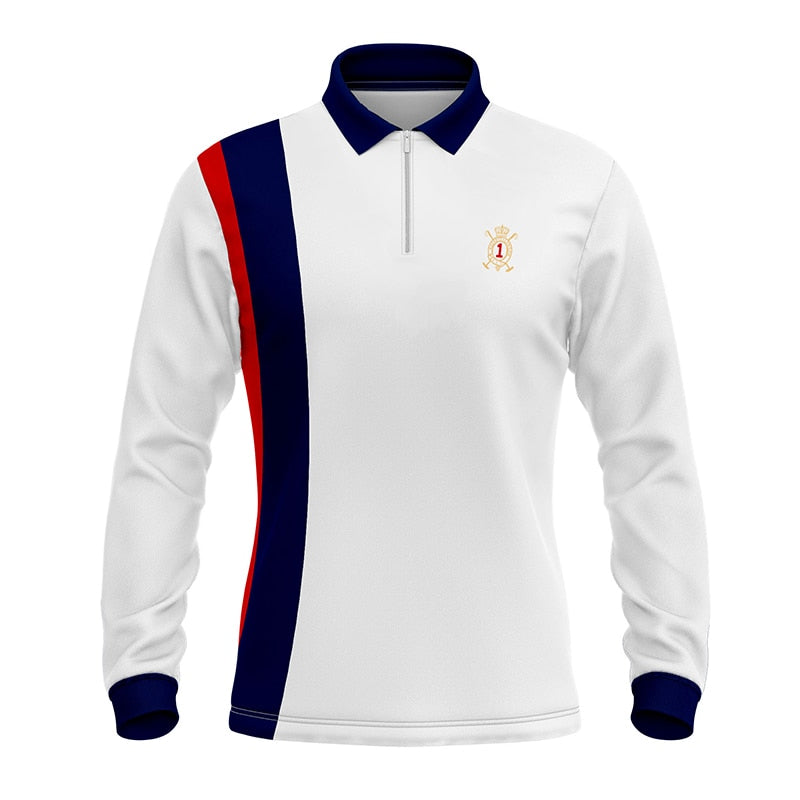 Long Sleeve Zipper Polo Shirt