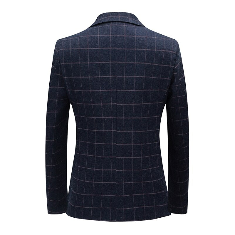 Plaid Slim Suit Jacket