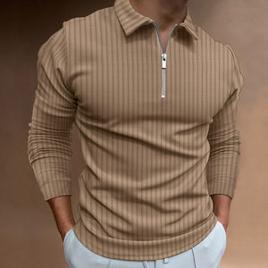 Long Sleeve Zip Polo Shirt