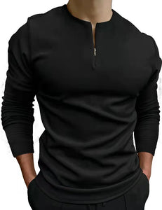 Long Sleeve Zip Polo Shirt