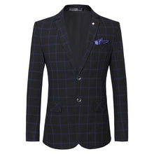 Load image into Gallery viewer, Men Blazer Plaid Designs Long Sleeve Spring Autumn High Quality Fashion Slim Fit Business Casual Male Suit Jacket Coat
