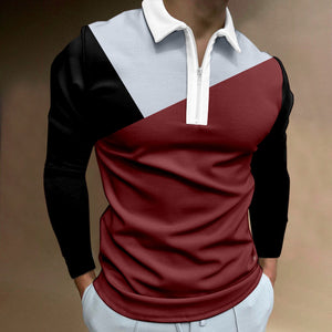 Autumn Casual  Long Sleeve Ethnic  Mens Polo Shirt