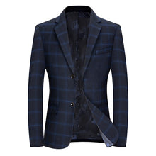 Load image into Gallery viewer, Plaid Slim Suit Jacket
