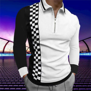 Striped Long Sleeve  Polo Shirt