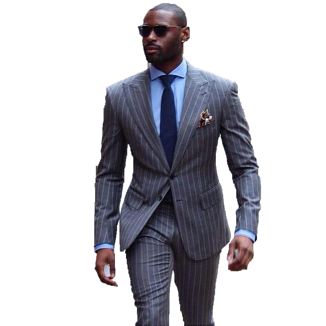 Men Stripe Business Suit Set