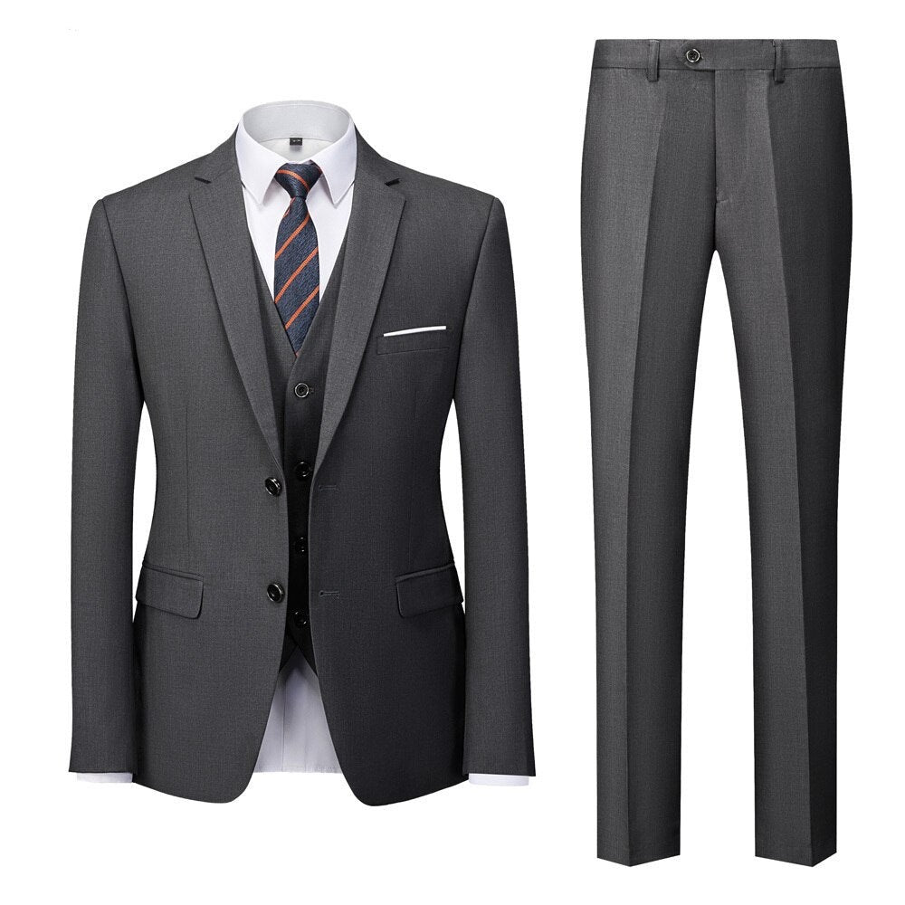 Solid Color Formal Suit Set