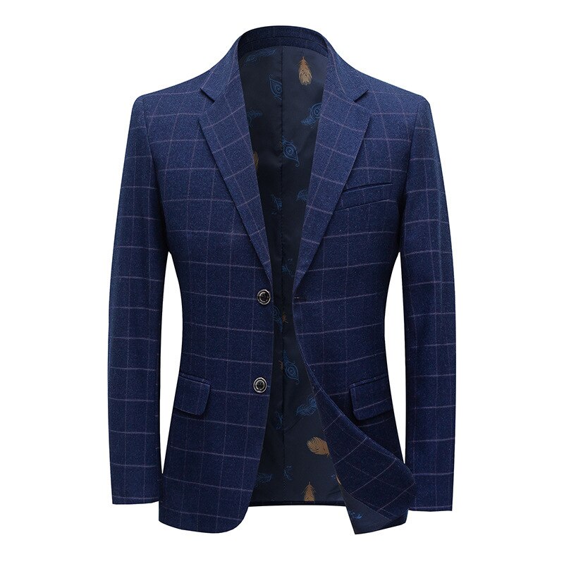 Plaid Slim Suit Jacket