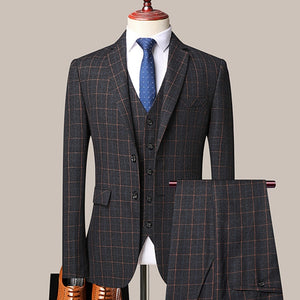 3 Pcs Set Blazers Pants Vest