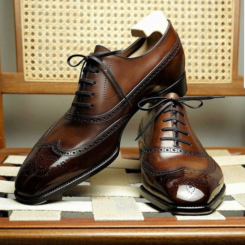 Head Carved Oxford Shoes