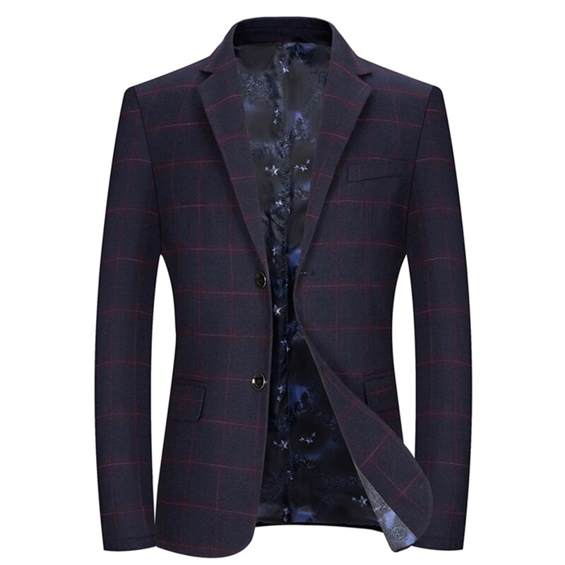 Plaid Slim Suit Jacket