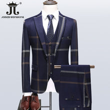 Load image into Gallery viewer, Plaid Formal Slim Suit
