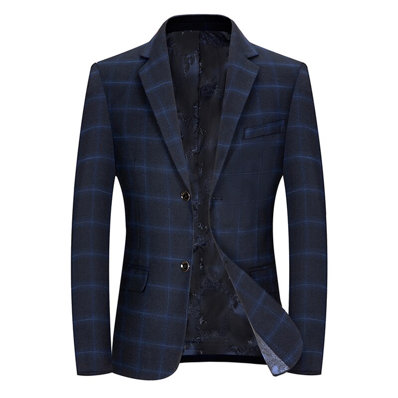 Plaid Slim Suit Jacket