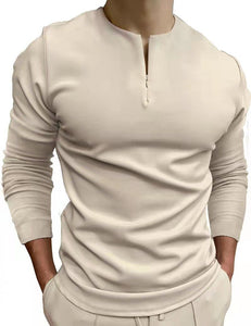 Collarless Long Sleeve Shirt
