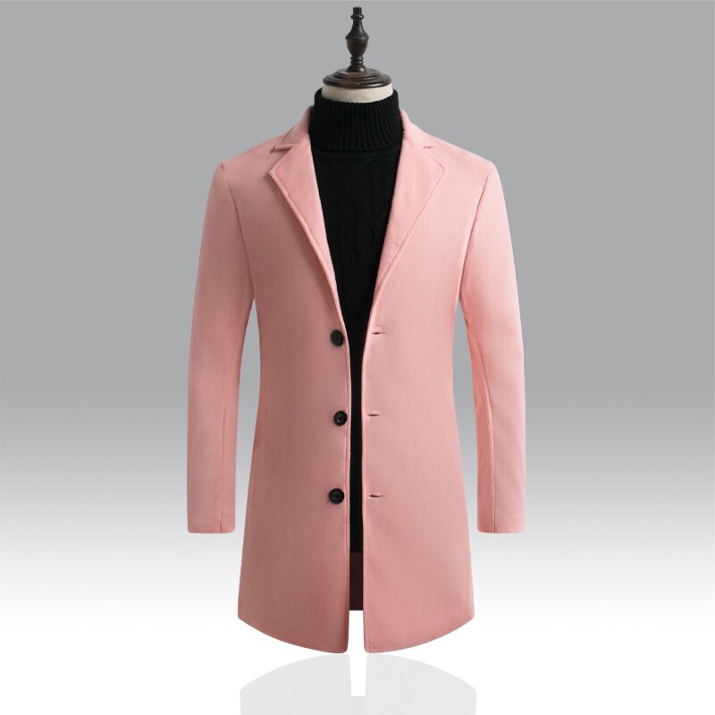 Pure Color Woolen Coat