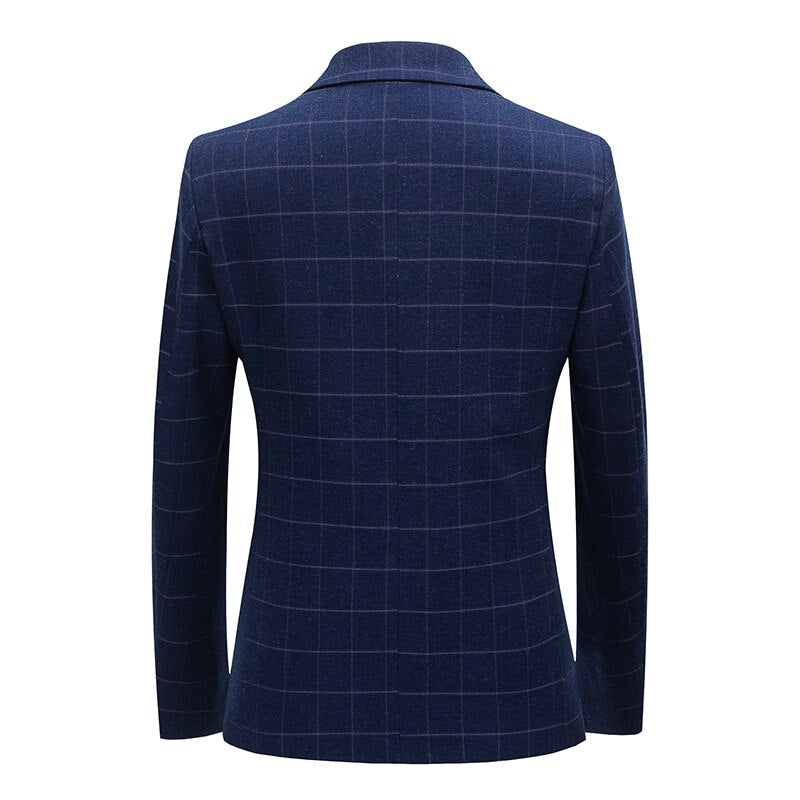 Plaid Slim Suit Jacket