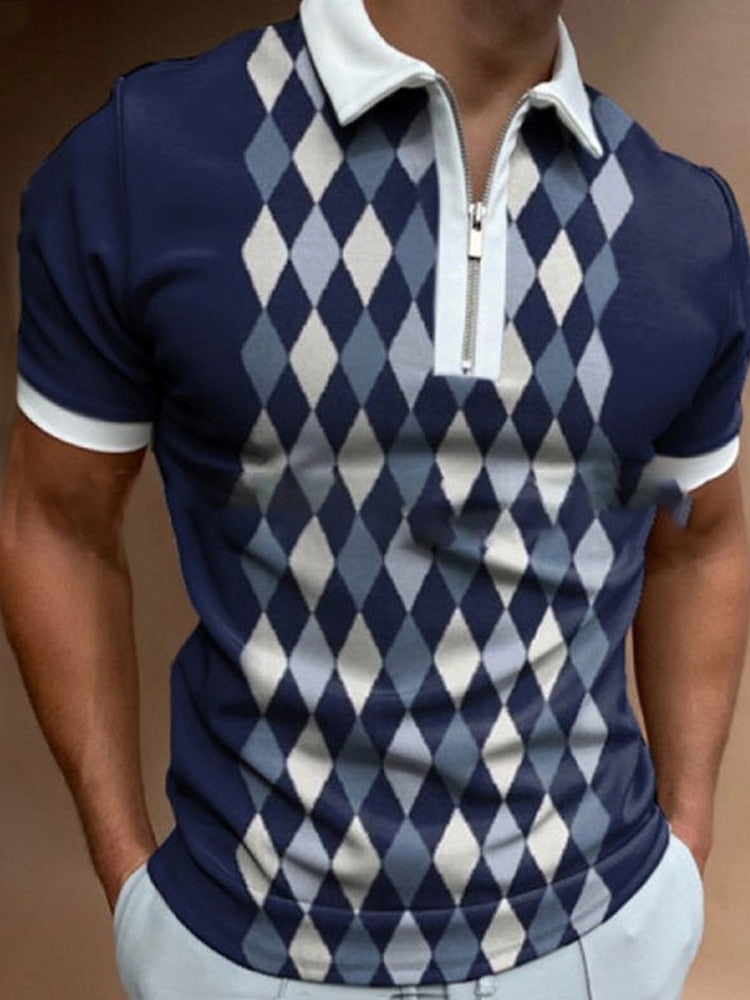 Plaid Casual Polo Shirt