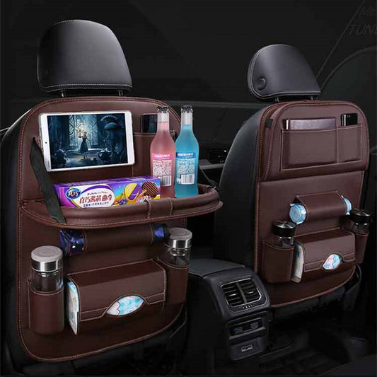 Multifunction Car Back Seat Organizer - Foldable Table Tray Tablet Holder Back Seat Storage