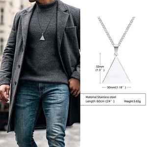Popular Men Necklace,Interlocking Square Triangle Male