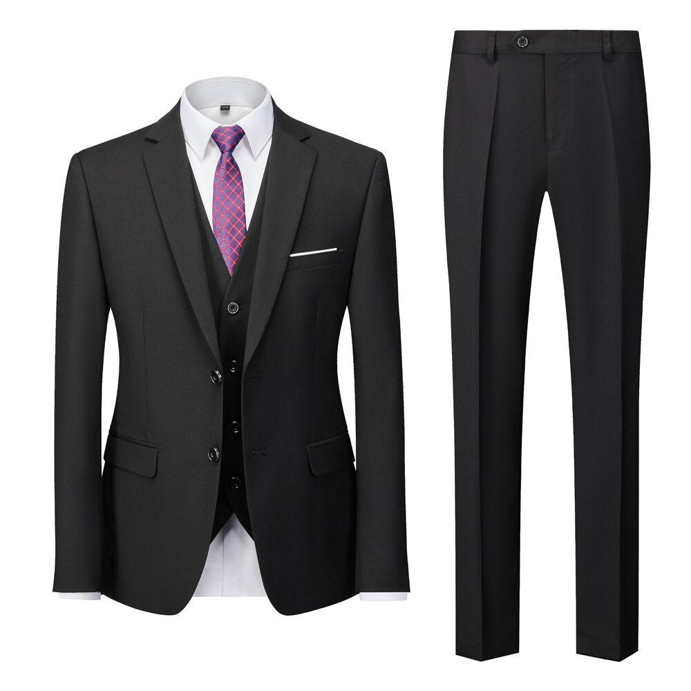 Solid Color Formal Suit Set