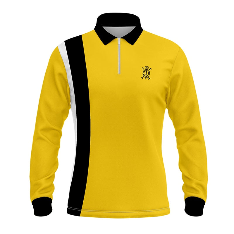 Long Sleeve Zipper Polo Shirt