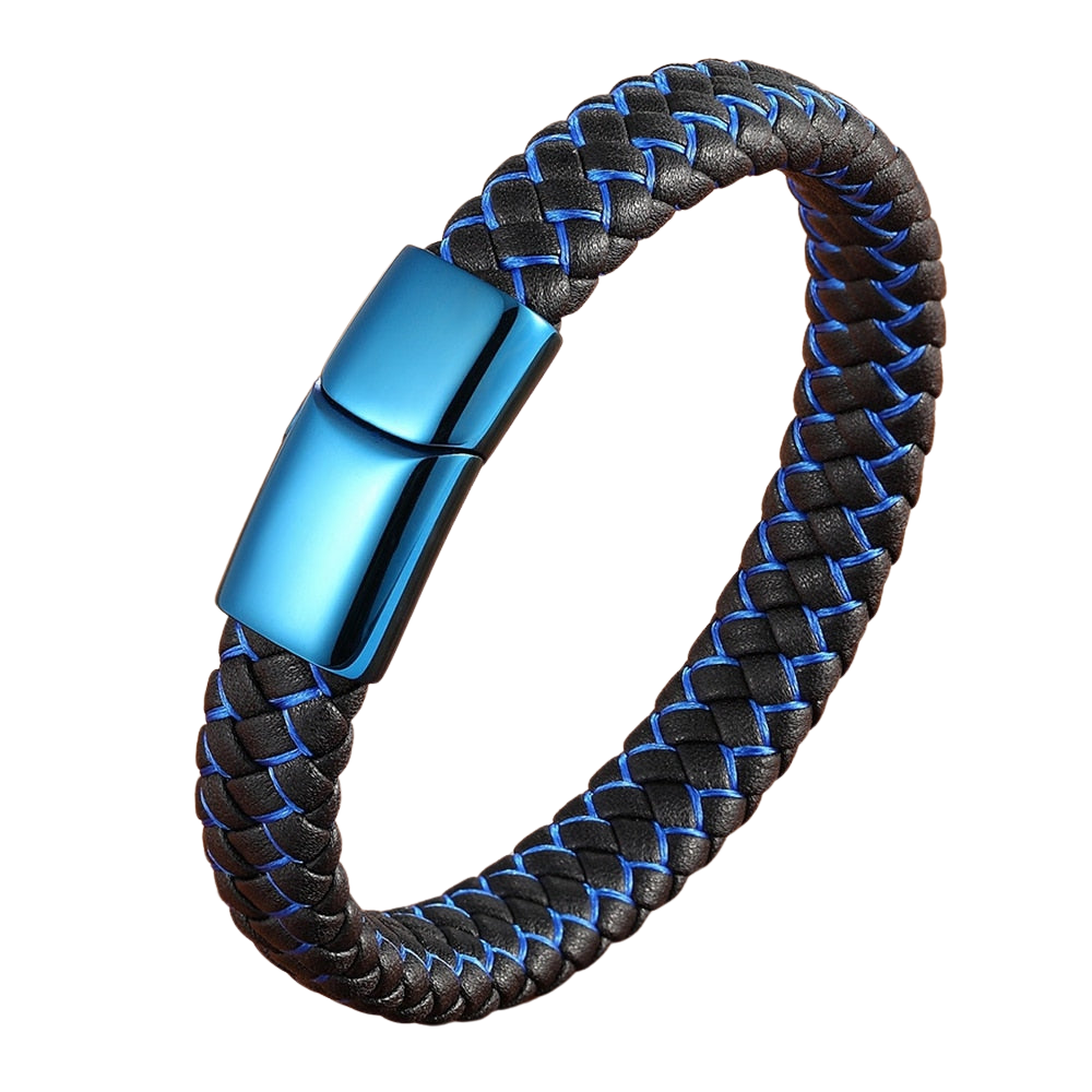 Luxury Blue Color Leather Bracelet